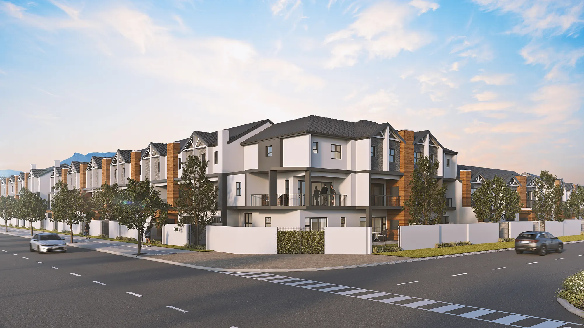 Street-level view of the Summit Villas apartments